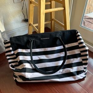 Victoria Secret Duffel bag pink black stripes